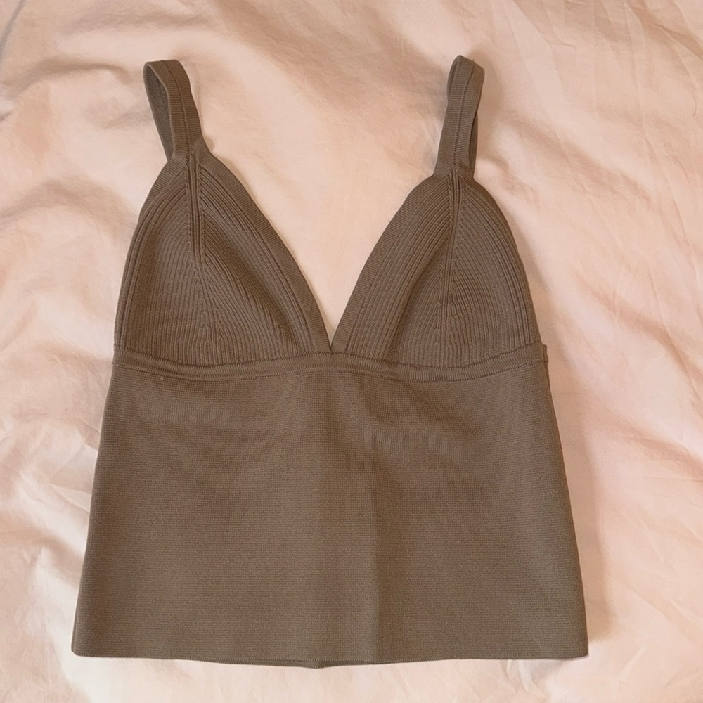 Zara tan/brown crop top